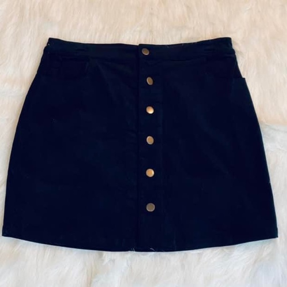 NWT Kori navy button corduroy skirt size medium